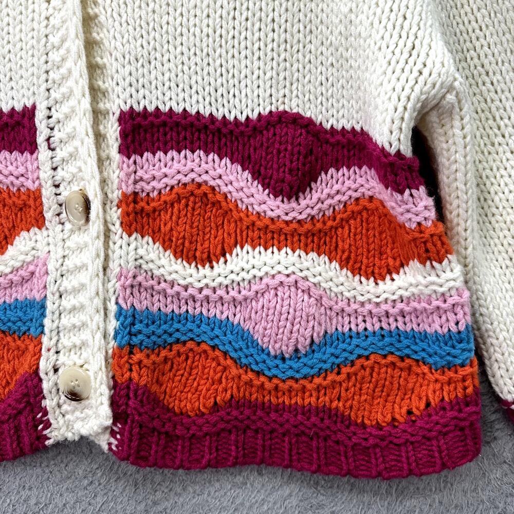 Cider Women's Large Knit Cardigan Bright Color Pattern Boho Crop Comfort EUC - Picture 3 of 10